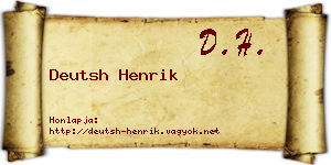 Deutsh Henrik névjegykártya
